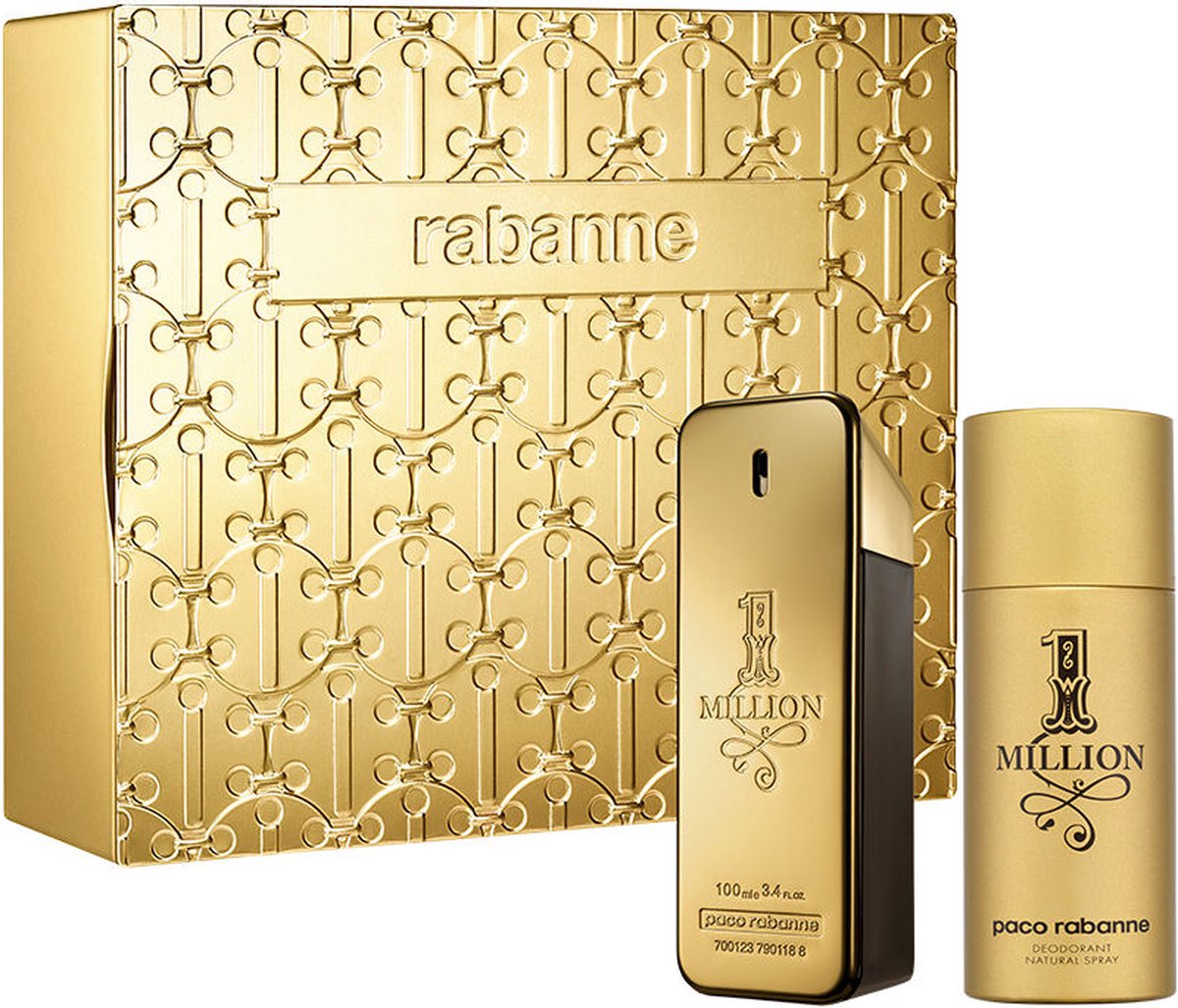 Paco Rabanne 1 Million Eau De Toilette Spray 100ml + Deodorant 150 ml Set 2 Pieces