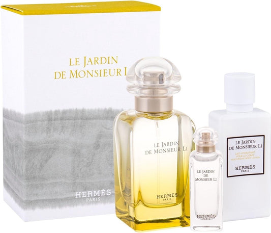 Conjunto Hermès Le Jardin De Monsieur Li Eau De Toilette Spray 50ml + Loção Corporal 40ml + Eau De Toilette Spray 7,5ml 