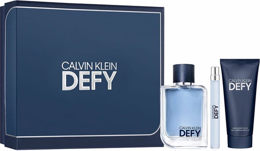 Calvin Klein Defy Estuche Hombre Eau De Toilette 100ml + Gel de banho 100ml + Eau De Toilette 10ml Mini conjunto presente