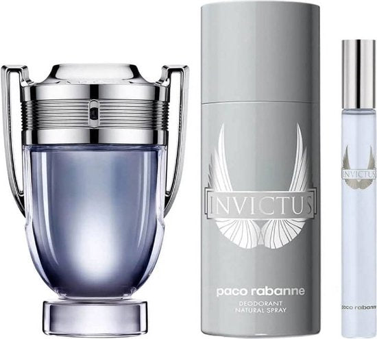 Rabanne Invictus Eau De Toilette 3pc Geschenkset