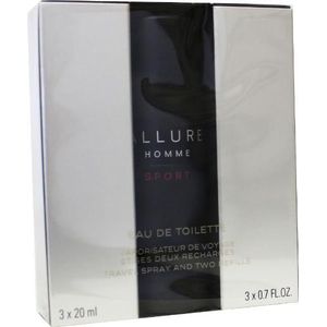 CHANEL Allure Homme Sport Eau De Toilette Spray de viagem 3x20ml 0,7oz