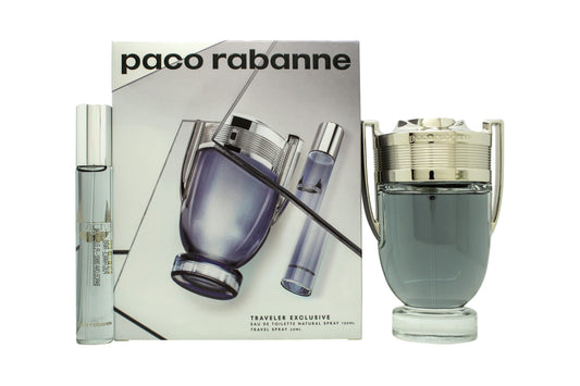 Paco Rabanne Invictus Giftset para Homens - Eau De Toilette Spray 100ml + Eau De Toilette Spray Mini 20ml