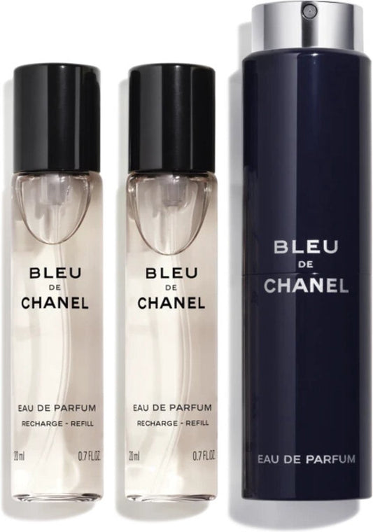 Chanel Bleu De Chanel Eau De Parfum recarregável spray de viagem 20ml 3 peças