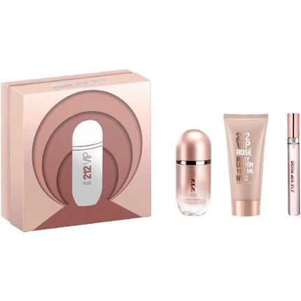 Carolina Herrera 212 VIP Rosé  geschenkset: Eau de Parfum 80 ml + Body Moisturizer 100 ml + Miniatuur 10 ml.