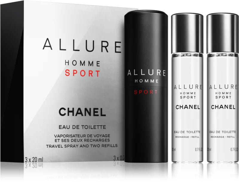 CHANEL Allure Homme Sport Eau De Toilette Spray de viagem 3x20ml 0,7oz