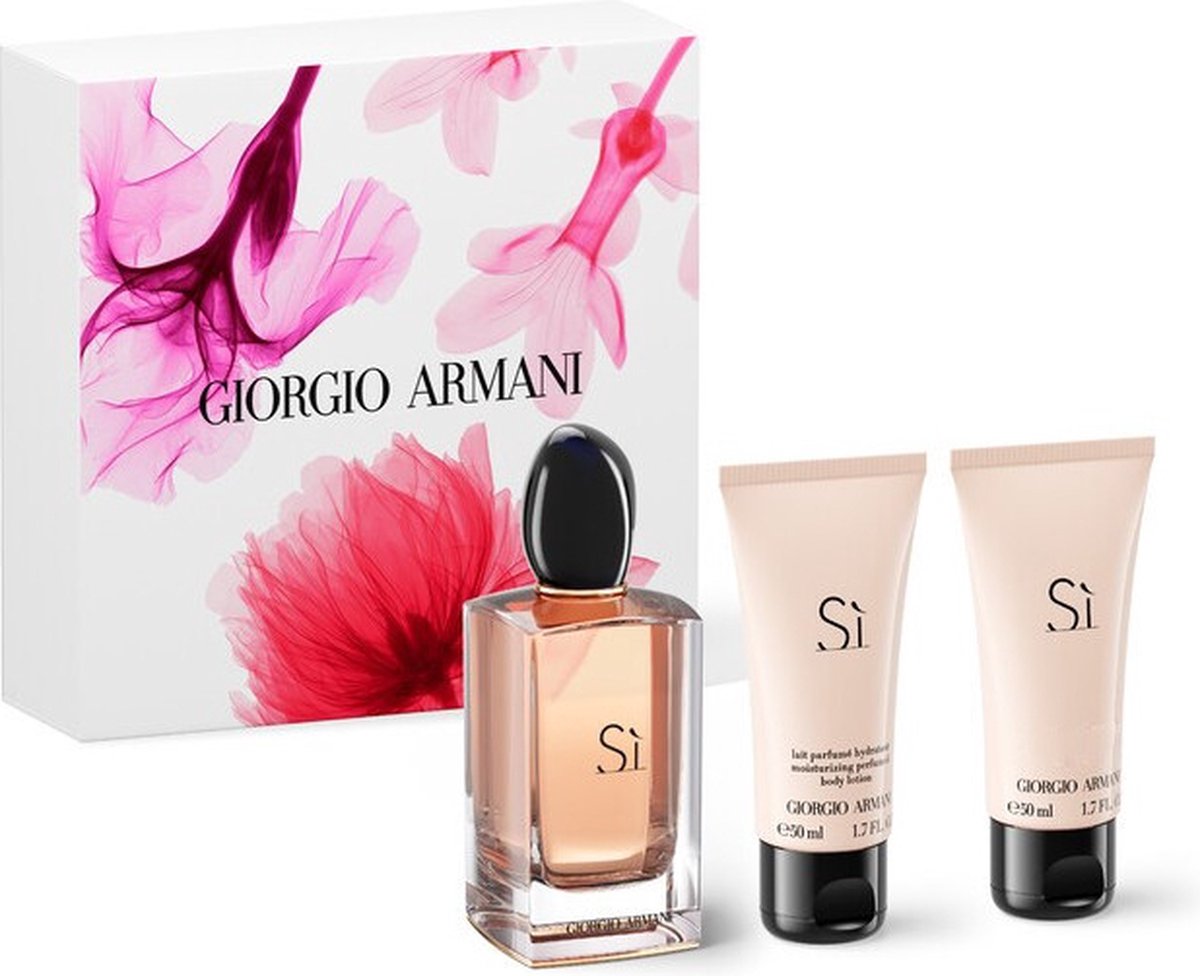 Conjunto presente Giorgio Armani Si 2022 com spray Eau De Parfum 100ml e loção corporal 50ml