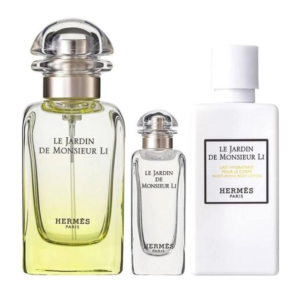 Conjunto Hermès Le Jardin De Monsieur Li Eau De Toilette Spray 50ml + Loção Corporal 40ml + Eau De Toilette Spray 7,5ml 