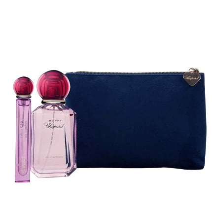 Chopard Happy Felicia Roses Conjunto para presente feminino de 3 peças, spray EDP de 100 ml, spray EDP de 10 ml, bolsa