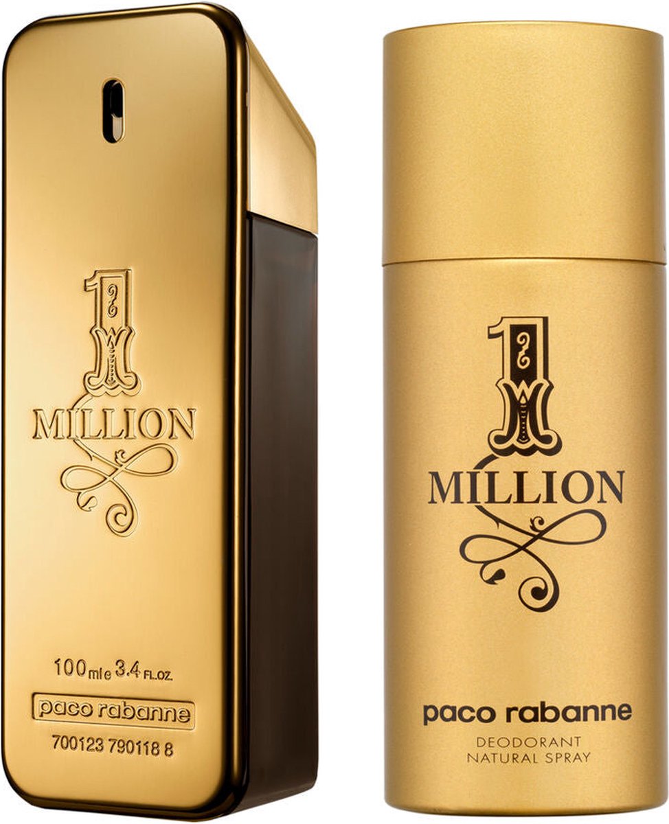 Paco Rabanne 1 Million Eau De Toilette Spray 100ml + Deodorant 150 ml Set 2 Pieces