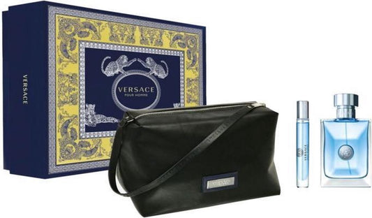 Versace Pour Homme Gift Set Eau De Toilette Spray 100ml and Mini Eau De Toilette Spray 10ml and Toiletry Bag